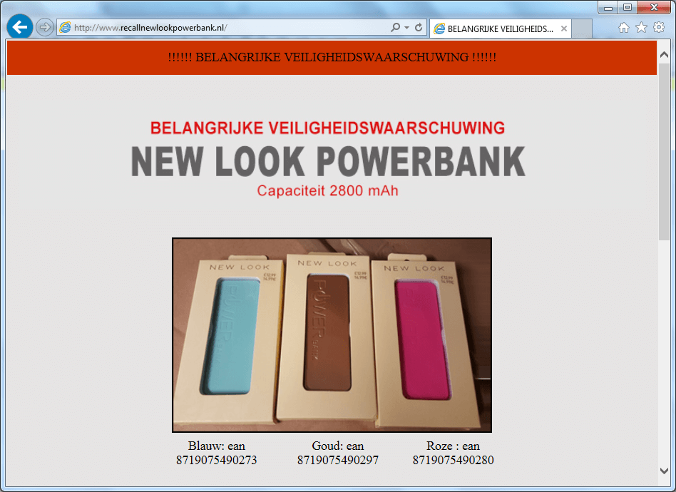 Rückruf Powerbank New Look kurzanleitung.net