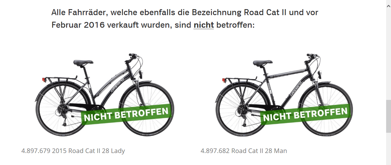Rückruf Coop Bau Hobby Fahrrad kurzanleitung.net