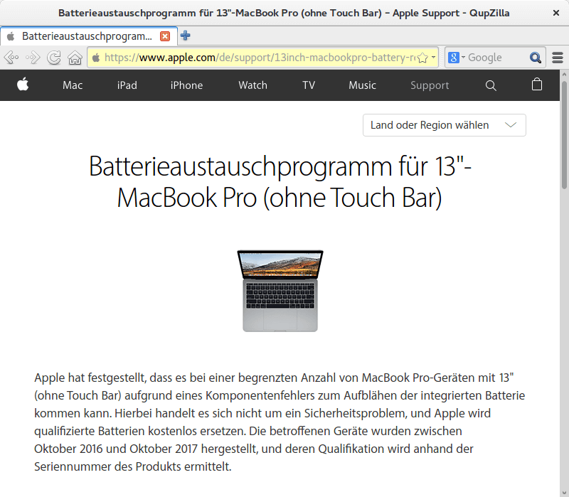 Rückruf: Apple MacBook Pro - kurzanleitung.net
