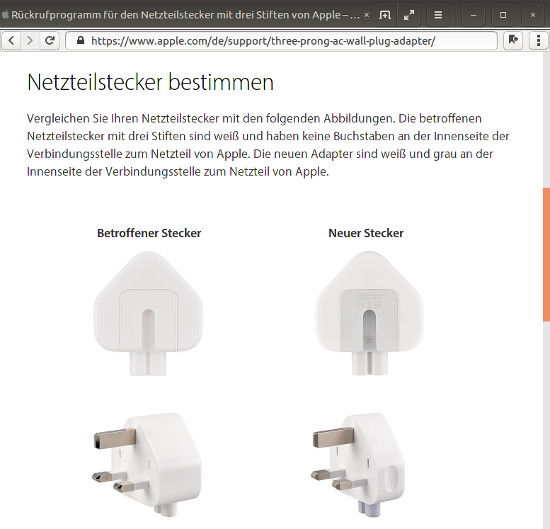 Rückruf Apple Netzteilstecker - kurzanleitung.net